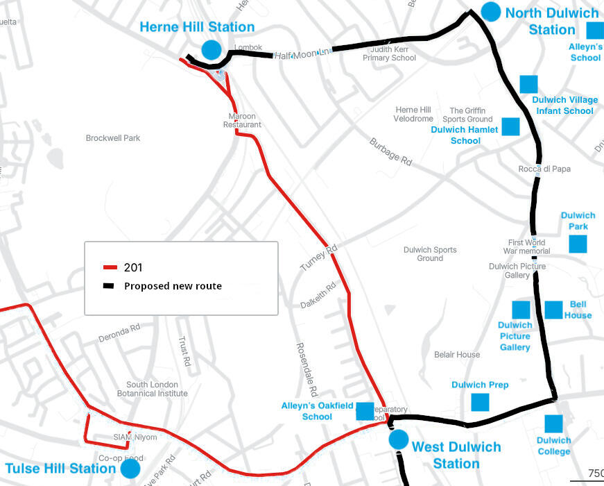 The proposed 201 route